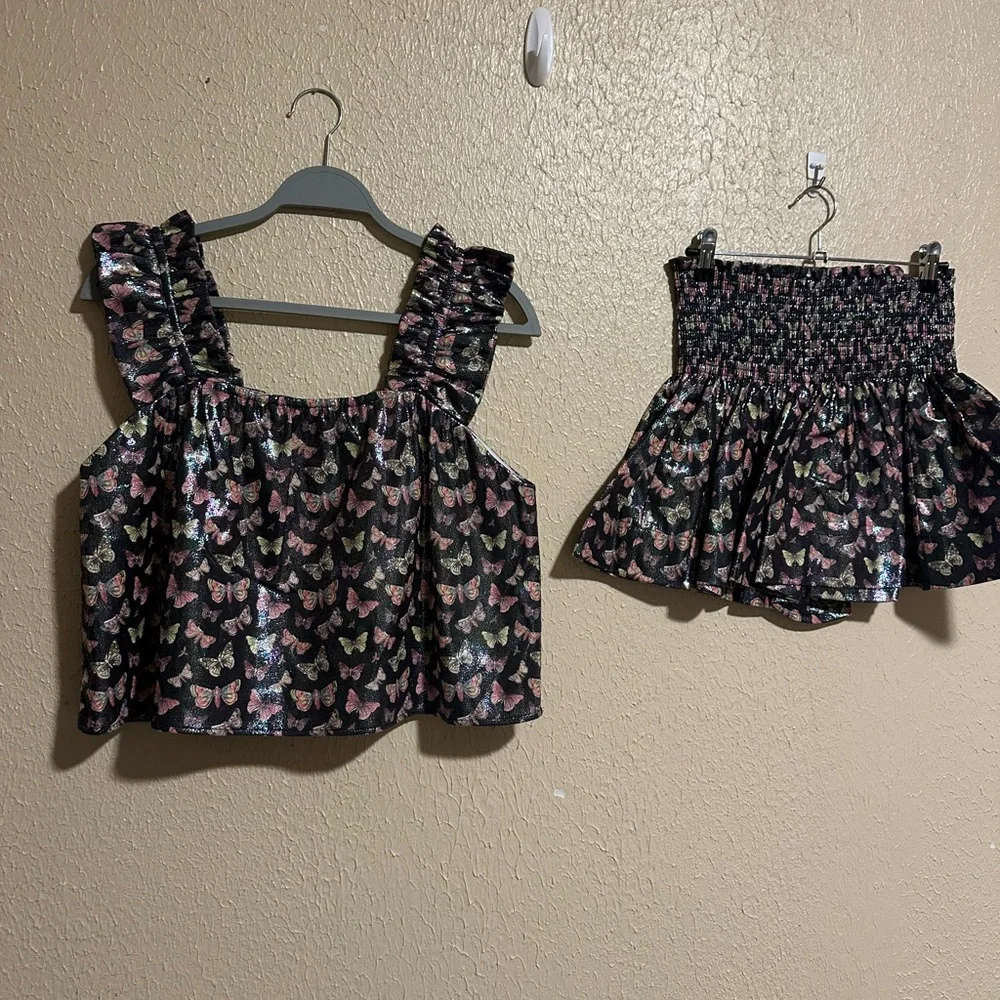 Queen of Sparkles Shorts Top Butterfly Set Size Small & XS Shimmer Shine‎